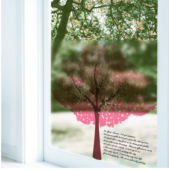 Decal dán kính cây hồng